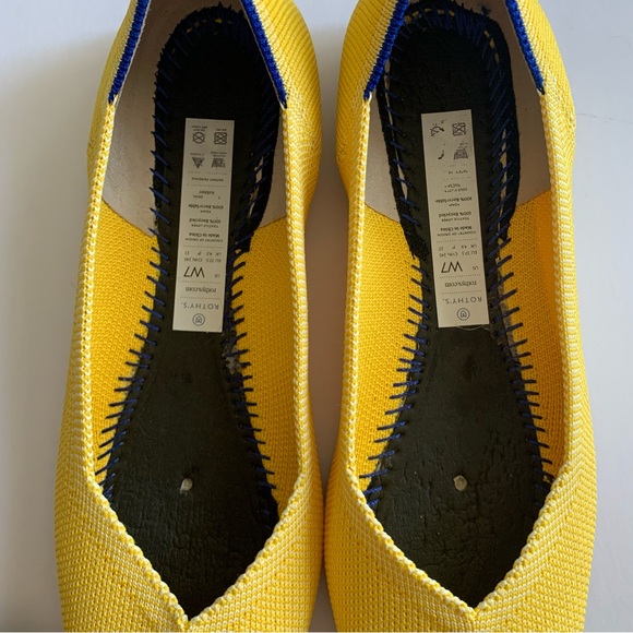 Rothy’s Yellow Pointed Toe Ballet Flats Sunshine Yellow recycled - Picture 8 of 9